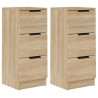 Aparadores 2 uds madera contrachapada roble Sonoma 30x30x70 cm 2