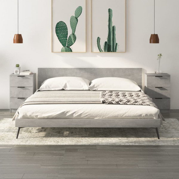 Mesitas de noche 2 unidades color gris hormigón 40x36x65 cm D