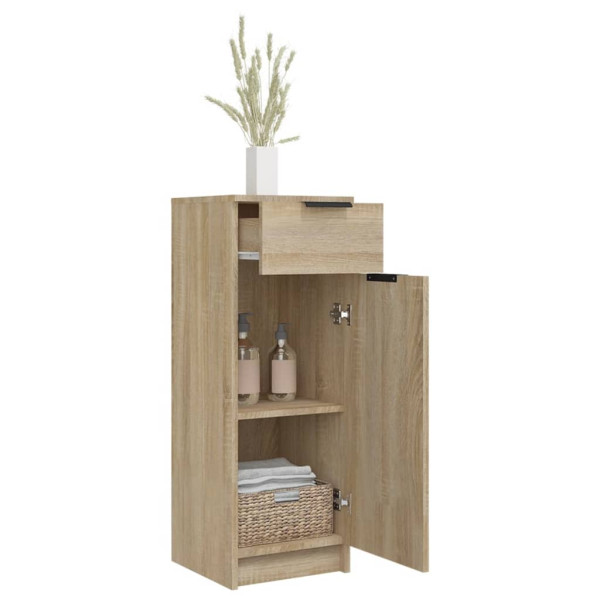 Armario de baño madera contrachapada roble Sonoma 32x34x90 cm M 2