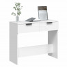 Mesa consola de madera contrachapada blanco 90x36x75 cm 4