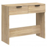 Mesa consola de madera contrachapada roble Sonoma 90x36x75 cm 2