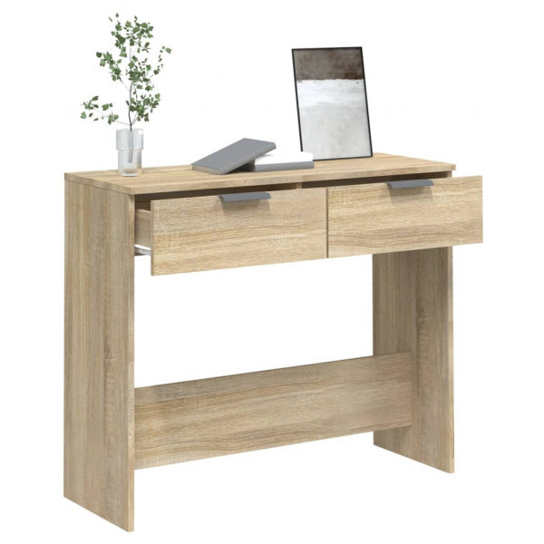Mesa consola de madera contrachapada roble Sonoma 90x36x75 cm M 5