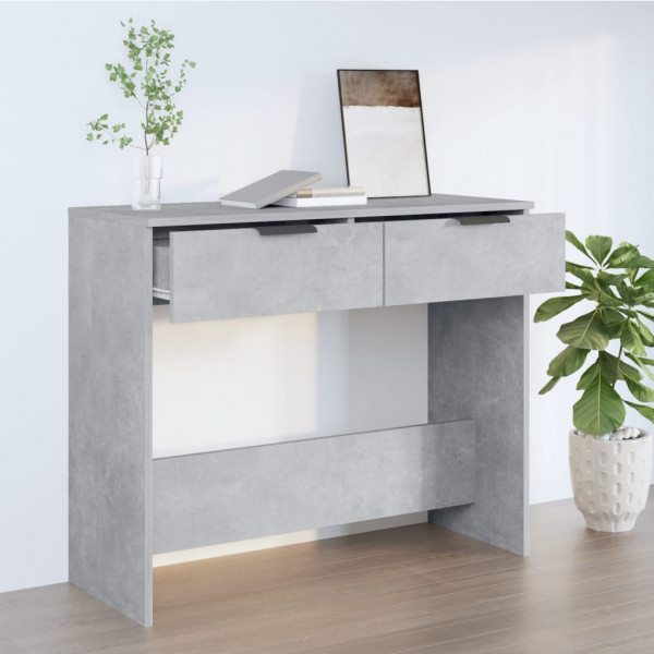 Mesa consola de madera contrachapada gris hormigón 90x36x75 cm D