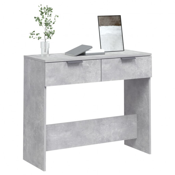 Mesa consola de madera contrachapada gris hormigón 90x36x75 cm M 4