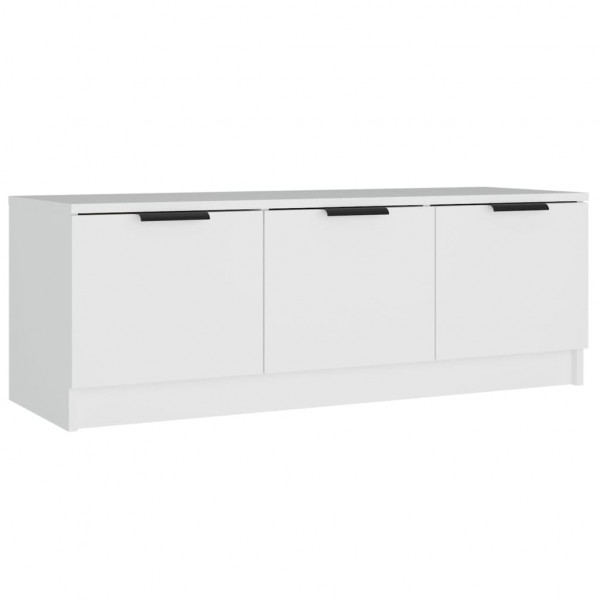 Mueble de TV madera contrachapada blanco 102x35x36.5 cm M 2