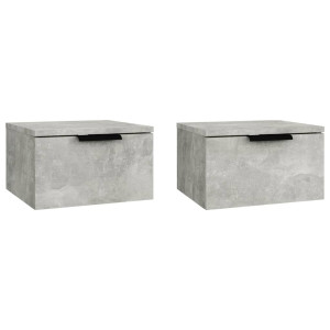 Mesas de cabeceira parede 2 pcs 34x30x20 cm cinza cimento H