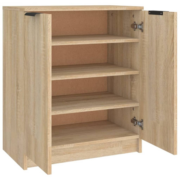 Mueble zapatero madera contrachapada roble sonoma 59x35x70 cm M 5