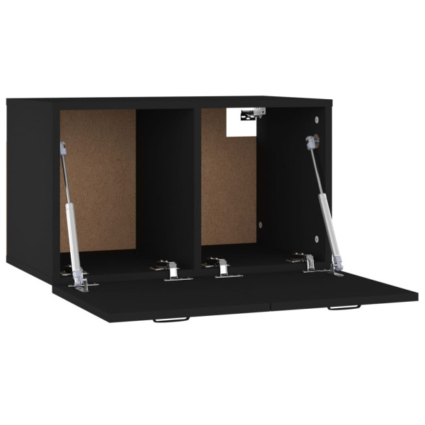 Armario de pared madera contrachapada negro 60x36.5x35 cm M 4