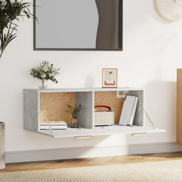 Armario pared madera contrachapada gris hormigón 100x36.5x35 cm M 3