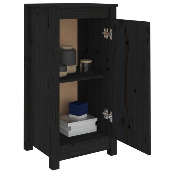 Aparadores 2 uds madera maciza de pino negro 40x35x80 cm M 4