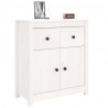 Aparador de madera maciza de pino blanco 70x35x80 cm 1
