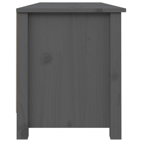 Banco zapatero madera maciza de pino gris 110x38x45.5 cm M 4