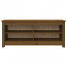 Banco zapatero madera maciza de pino marrón miel 110x38x45.5 cm 3