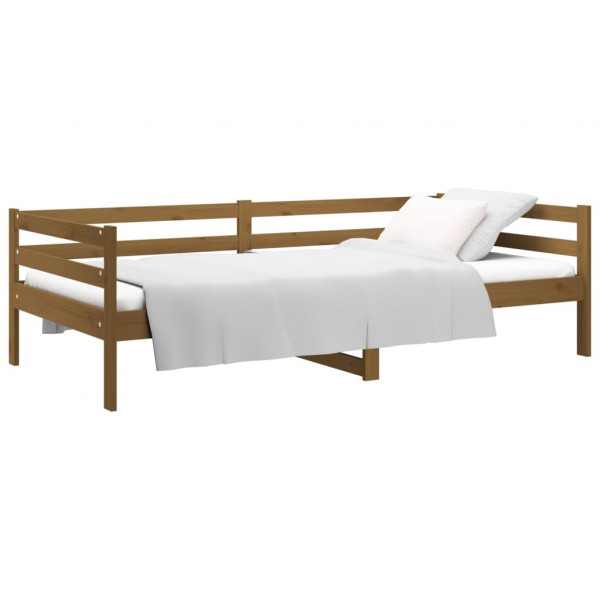 Sofá-cama 90x190 cm madeira de pinho maciça castanho mel M 3