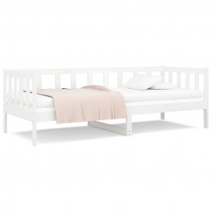 Sofá-cama sem colchão 90x190 cm madeira de pinho maciça branco H