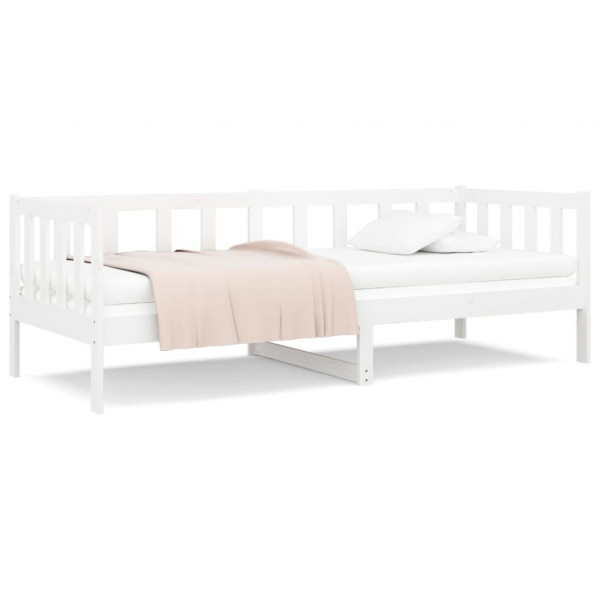 Sofá-cama sem colchão 90x190 cm madeira de pinho maciça branco M 2