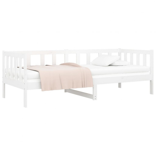 Sofá-cama sem colchão 90x190 cm madeira de pinho maciça branco M 3