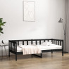 Sofá cama madera maciza de pino negro 90x190 cm 1