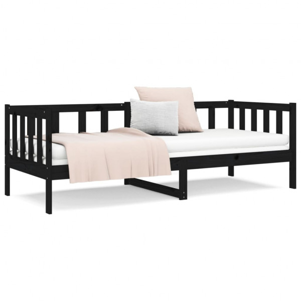 Sofá cama madera maciza de pino negro 90x190 cm M 5