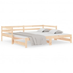 Sofá cama extraíble madera maciza de pino 2x(90x190) cm H