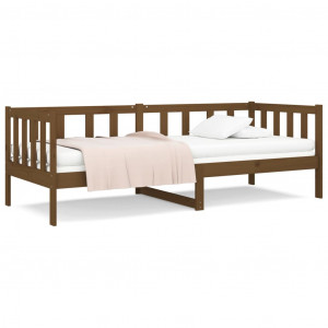 Sofá cama de madera maciza de pino marrón miel 80x200 cm H