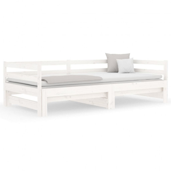 Sofá cama extraíble madera maciza de pino blanco 2x(80x200) cm M 5