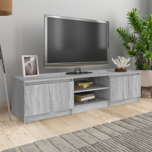 Mueble de TV madera contrachapada gris Sonoma 140x40x35.5 cm H