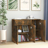 Aparador madera contrachapada color roble ahumado 88x30x70 cm 3