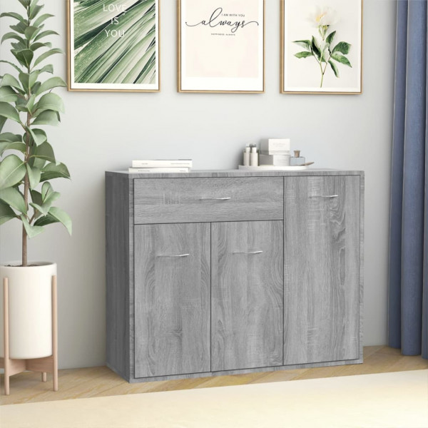 Aparador de madera contrachapada gris Sonoma 88x30x70 cm D