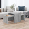 Set mesa de centro madera contrachapada gris Sonoma 100x48x40cm 3