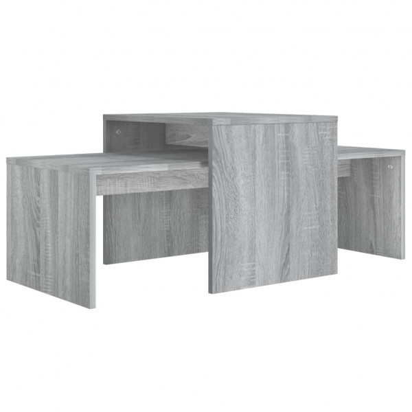 Set mesa de centro madera contrachapada gris Sonoma 100x48x40cm M 2
