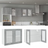 Armario vitrina colgante madera contrachapada gris 80x31x60 cm 1