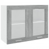 Armario vitrina colgante madera contrachapada gris 80x31x60 cm 2