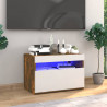 Mueble de TV con luces LED color roble ahumado 60x35x40 cm 1