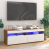 Muebles de TV con luces LED 2 uds roble ahumado 60x35x40 cm 1