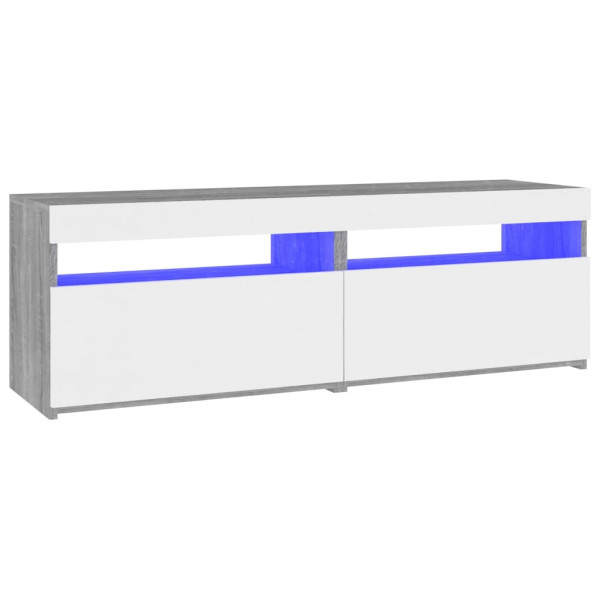 Muebles de TV 2 uds con luces LED gris Sonoma 60x35x40 cm M 2