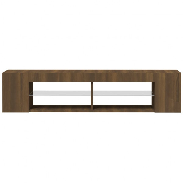 Móvel de TV com luzes LED 135x39x30 cm cor carvalho castanho M 4