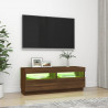 Mueble de TV con luces LED marrón roble 100x35x40 cm 4