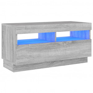 Mueble de TV con luces LED gris Sonoma 80x35x40 cm H