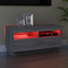 Mueble de TV con luces LED gris Sonoma 80x35x40 cm 3