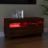 Mueble de TV con luces LED color roble marrón 80x35x40 cm 3