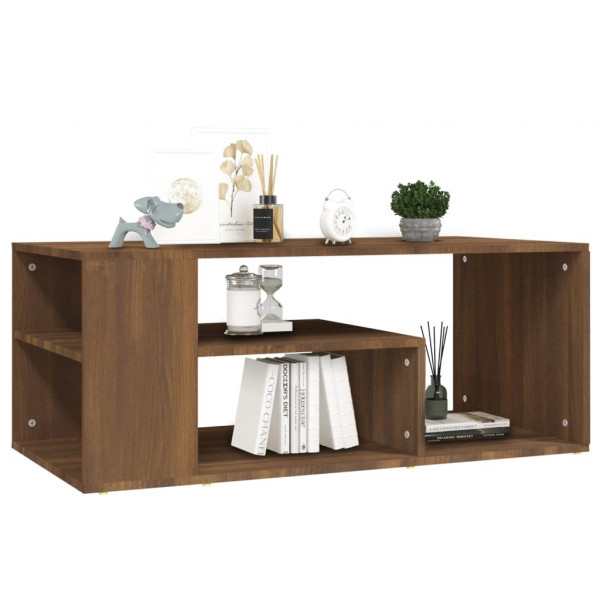 Mesa centro 100x50x40 cm derivados de madeira carvalho castanho M 5