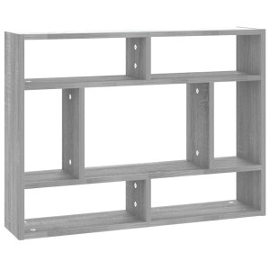 Estantería de pared madera contrachapada gris sonoma 75x16x55cm H