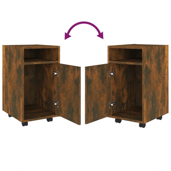 Móvel apoio c/ rodas 33x38x60cm deriv. madeira carvalho fumado M 5