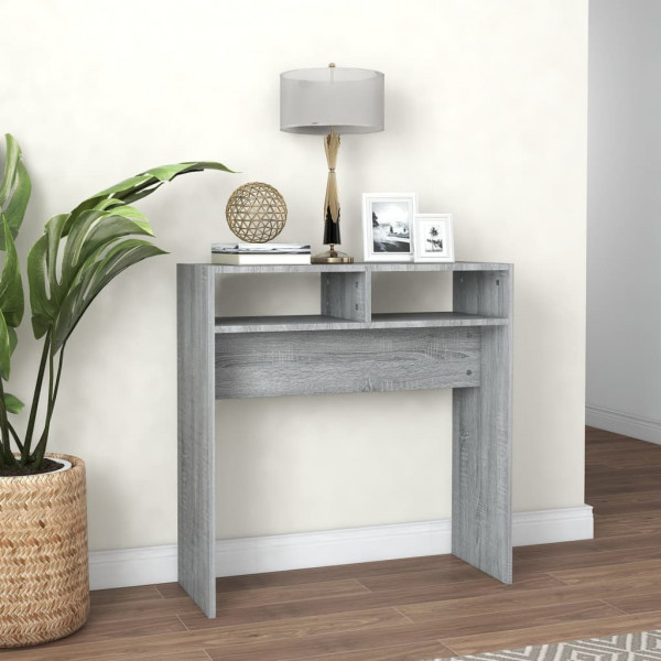Mesa consola madera contrachapada gris Sonoma 78x30x80 cm D