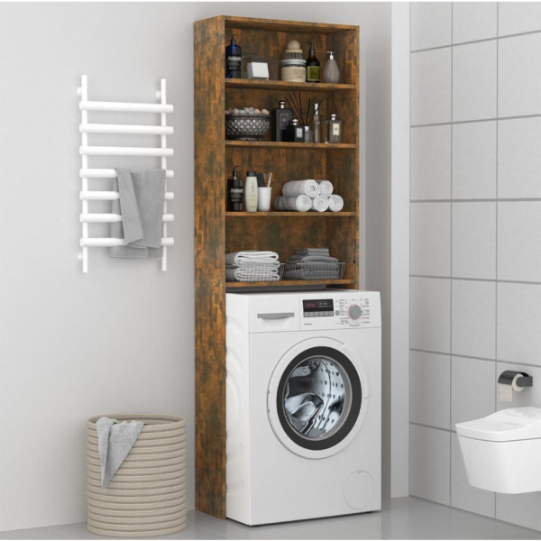 Armario de lavadora color roble ahumado 64x24x190 cm D