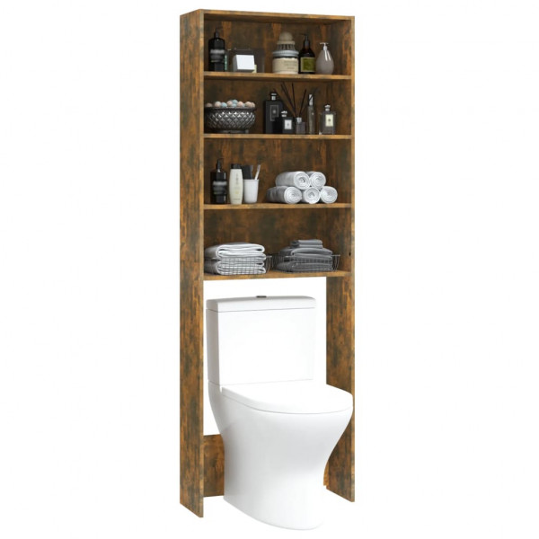 Armário máquina lavar roupa 64x24x190 cm carvalho fumado M 4