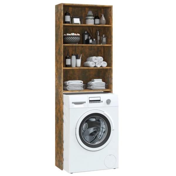 Armário máquina lavar roupa 64x24x190 cm carvalho fumado M 5