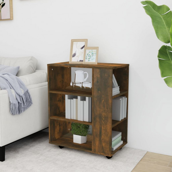 Armario ruedas madera contrachapada roble ahumado 60x35x75 cm M 3