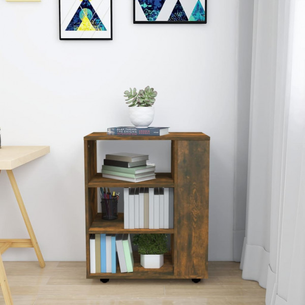 Armario ruedas madera contrachapada roble ahumado 60x35x75 cm M 4